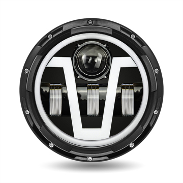 1Pcs Jeep Wrangler JLH4 White and Yellow Dual Color 8000LM Angel Eye Headlights