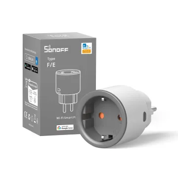 SONOFF S60 EU/UK WiFi 16A Smart Socket with Power Monitor, Voice Control Compatible with Alexa and Google Home