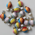 100pcs/lot Colorful Alloy Hot Air Balloon Alloy Enamel Charms Metallic Pendants DIY Bracelet Earring Jewelry Making Accessories