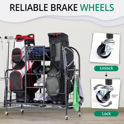 Golf Bag Organizer: A Storage Solution for Your 2 Golf Bags at Home