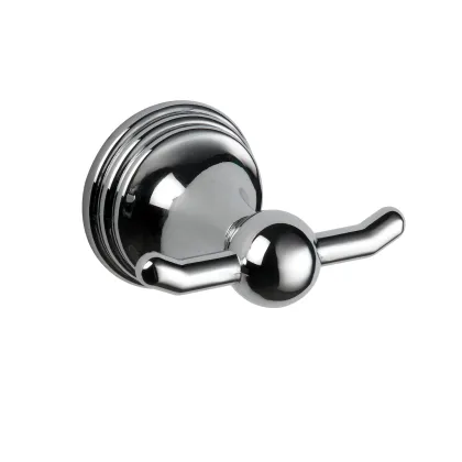 Brass Chrome Double Towel Robe Holder Hook Wall Mounted Round Robe Hook