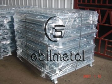 folding wire container for warehouse