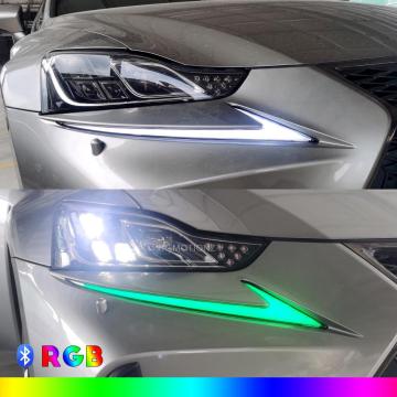 HCMOTIONZ Sequential Turn Signal IS300 IS350 F LED Dazzle RGB Day Running Lights 2017-2020 DRL Headlights For Lexus IS250