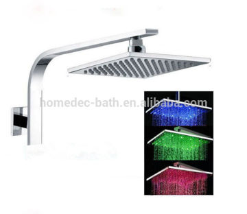 ceiling mounted led rainfall shower head with shower arm