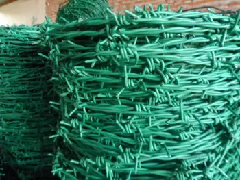 green or slivery Barbed Wire