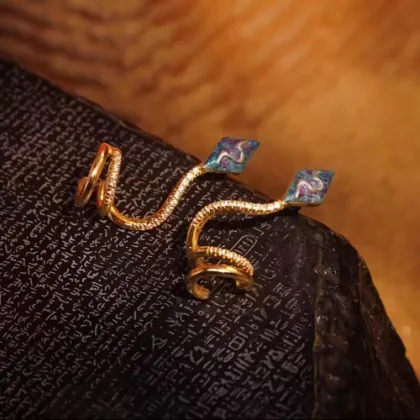 "Golden Dynasty" Designed Earrings Applied