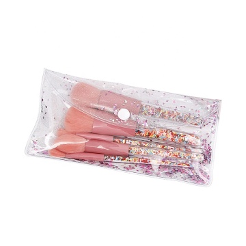 5 piezas de cepillo de caramelo Mango transparente Herramienta de belleza portátil