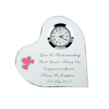 Crystal Heart Shape Clock Wedding Souvenirs for Guests