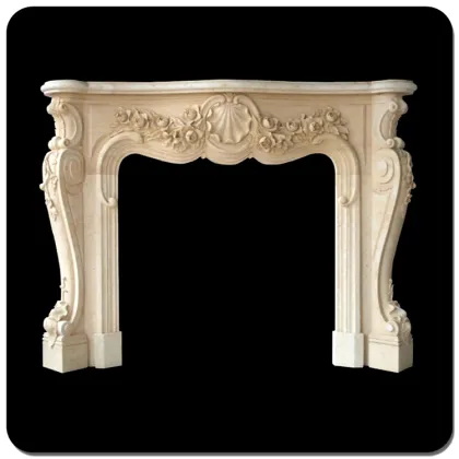 Antique louis-xv-style fireplace stone carving marble fireplace