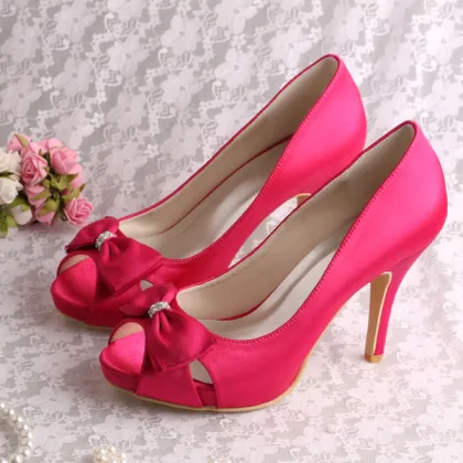 Green Bows Brides Shoes for Wedding