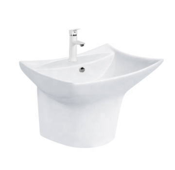 Modern Wall-Hung Bathroom Basin with Half Pedestal