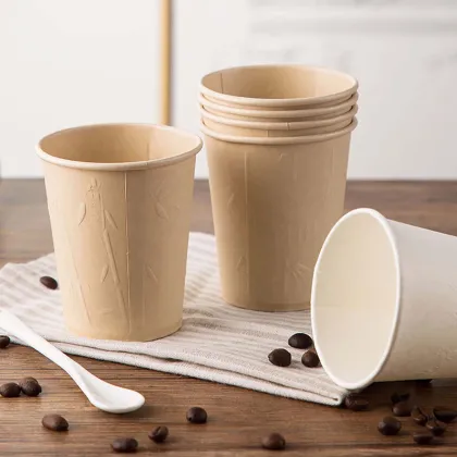 80PCS Eco-friendly Disposable Cup Bamboo Fiber Insulated Paper Cups Sanitary Coffee Tea Cup Anti Scalding Dixie Cup for Milk