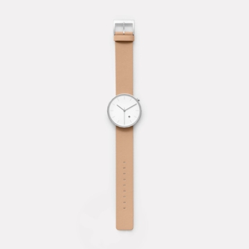 Unisex Leather Watch Fashion Watch with White Dial