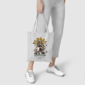 Floral Dead Heads Pattern Canvas Tote