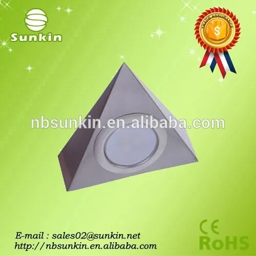 China supplier slim design stainless steel triangle SMD 4.5w LED cabinet light for furniture