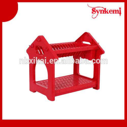 Plastic two tiers kitchen cabinet dish rack