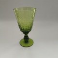 Mouth blown solid green color wine glass