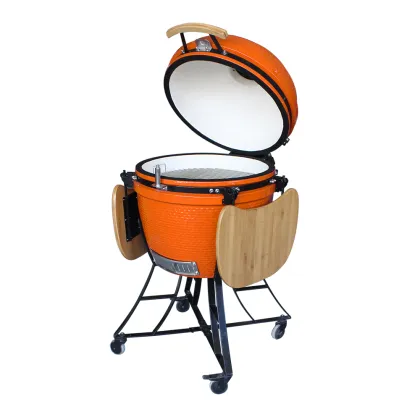 Ceramic Outdoor BBQ Grill: Auplex XL 24 Inch Kamado Joe Style Charcoal Grill