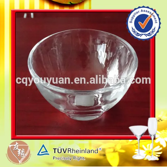 glass inclined bowl 130ml round small clear glass salad bowl slant rim