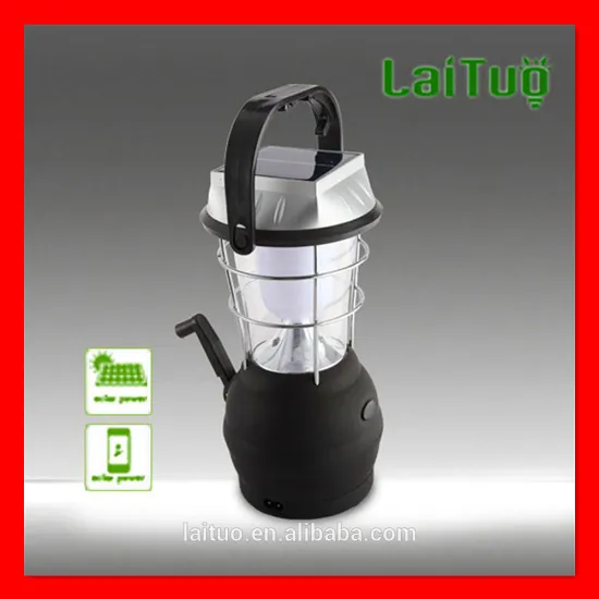 2015 new lead-acid battery rechargeable crank led solar camping lights