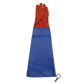 Red granular PVC raincoat with sleeve gloves 60cm