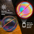 Night games amazon glow in the dark holographic glowing reflective basketball