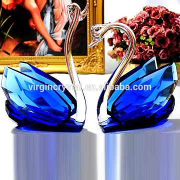 Deep blue Crystal pair swans wedding decoration/Crystal wedding favors swans