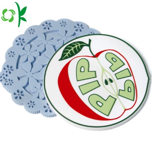 ซิลิโคน Placemat Round น่ารัก Anti-slip Cup Mat