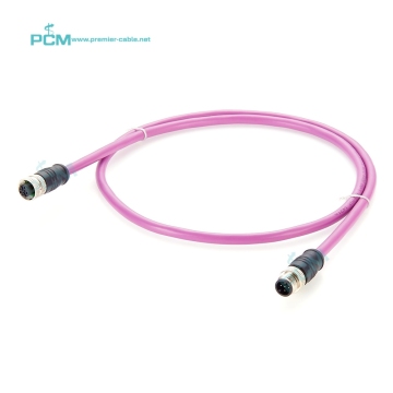 M12 A Coded 5 Pin Male to Female Extension Cable for Sensor, Automation, PLC, CAN Bus, CANOpen, DeviceNet, NMEA 2000