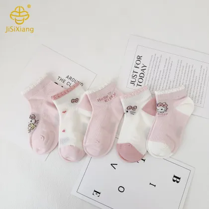 Cartoon KT Cat Socks Mesh Breathable Girl