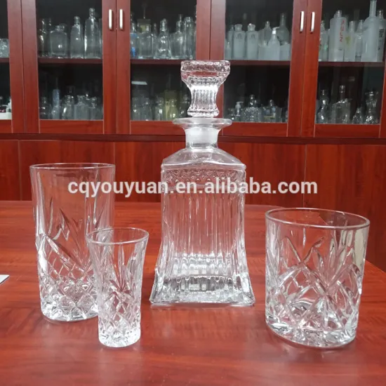 500ml special engraved decanter set bulk glass decanter wholesale