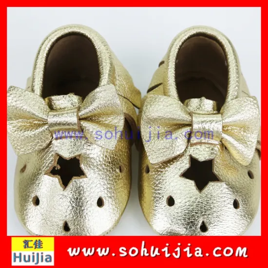 New arrival high quality western style fashion price gold bow star 2015 new kids sandals with baby