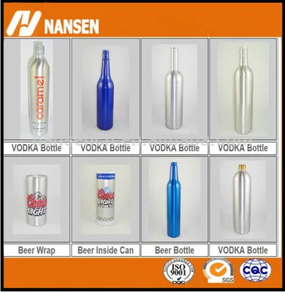 wholesale aluminium metal bottles Empty wine Vodka bottle beer bottle empty perfume bottles