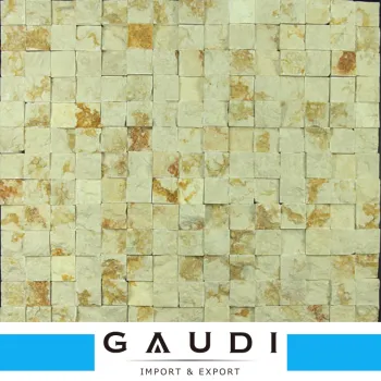 New design yellow color stone granite crackle mosaic for backsplash