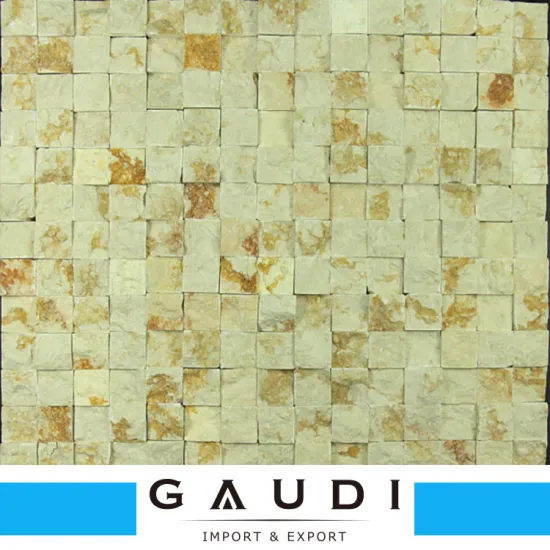 New design yellow color stone granite crackle mosaic for backsplash