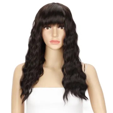 Princess style Cake curly water wave With Bang 18 inches ombre color soft natural synthetic braiding hair wigs for black woman