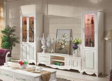 2015 matt finish living room TV wall unit cabinet