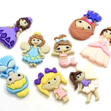 100 stks Leuke Miniatuur Meisjes Prinses Hars Plaksteen Cabochon Voor DIY Craft Versieringen