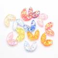 Hot Selling Butterfly Shaped Glitter Flache Rückseite Harz Perlen Charms DIY Dekoration PhoneToy Ornament Perlen