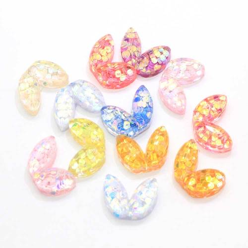 Hot Selling Vlinder Vormige Glitter Plat Hars Kralen Charms DIY Decoratie PhoneToy Ornamenten Kralen