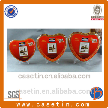 Heart shape chocolate Box Tin/ wedding tin cans