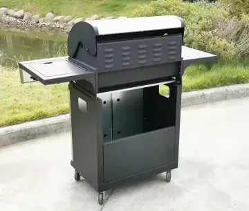 4+1 Burner Gas Grill with Side Burner Stainless Steel Barbecue Grill Outdoor Enamel Cast Iron Cooking