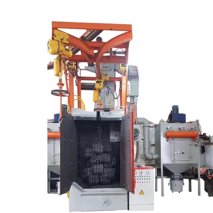 Double hooks shot blasting machine shot blasting chamber