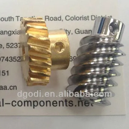 small brass, zinc plated steel micro worm gear