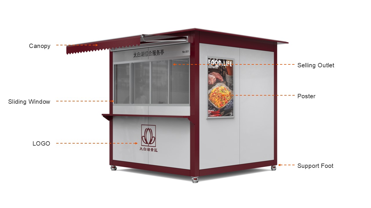 Low-Cost Removable Feet Food Kiosk