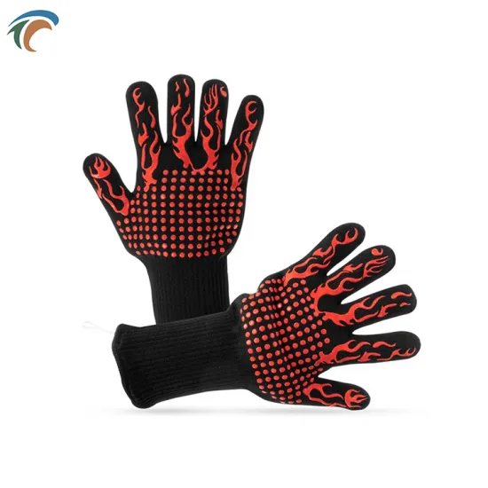 Heat resistance gloves for bbq leather bbq glove