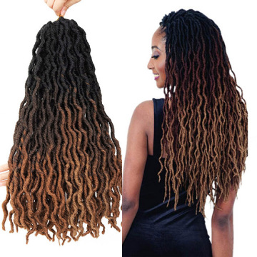 New Fashion Factory Price Synthetic Gypsy Locs Wavy Curly Crochet Braid Hair Goddess Faux Locs for Women