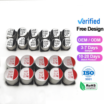 6.3V 6.3x7,7 mm de long Condensateur électrolytique en aluminium solide SMD