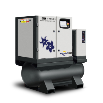 Hande PM VSD VFD 18.5kW 25HP Pemampat Udara Perindustrian dengan Pengering Udara dan Tangki Dihuangkan