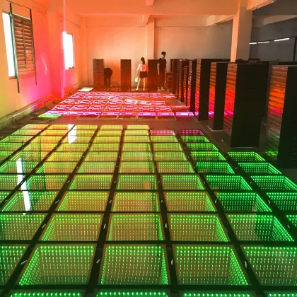 Custom DMX512 LED Panels Magnet Wedding Floor Disco Dancing 3D Light Mirror Dance Mat